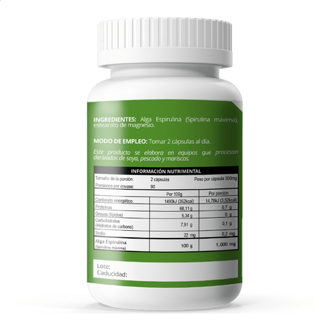 Alga Espirulina (90 cáps)