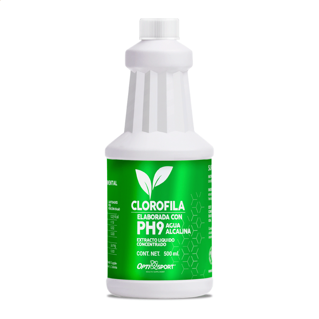 6 Botellas (500ml) de Clorofila Líquida Concentrada con PH9 + Agua Alcalina