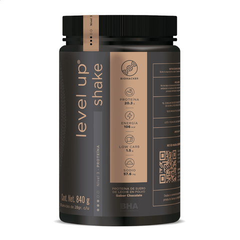 Level-Up Shake: Proteína y energía en cada porción, con sabor a chocolate 840g