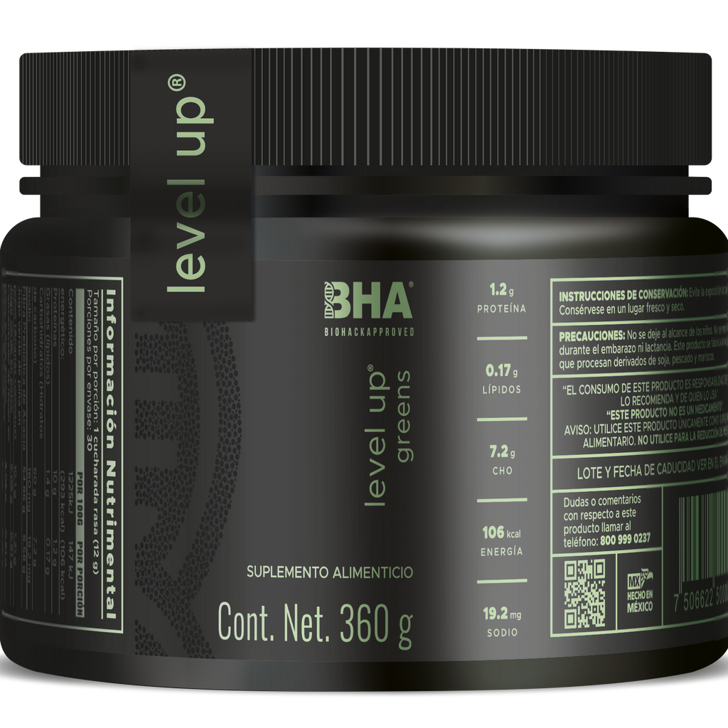 Level-Up Greens 360 grs.