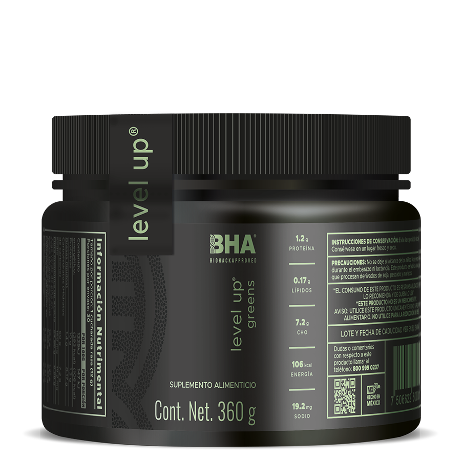Impulsa tu bienestar con Level-Up Greens 360 grs