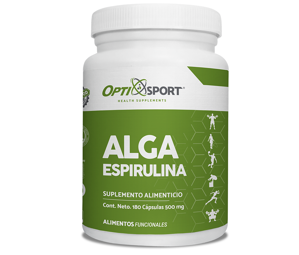 Cápsulas de Alga Espirulina | Alimentos Funcionales | Super Foods | Envase con 180 cápsulas de 500 mg c/u