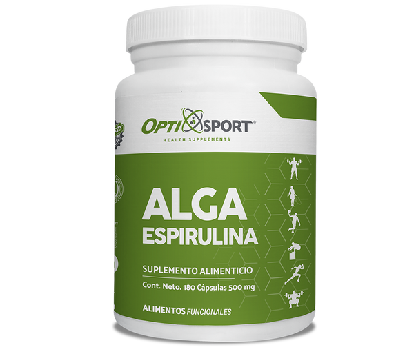 Cápsulas de Alga Espirulina | Alimentos Funcionales | Super Foods | Envase con 180 cápsulas de 500 mg c/u