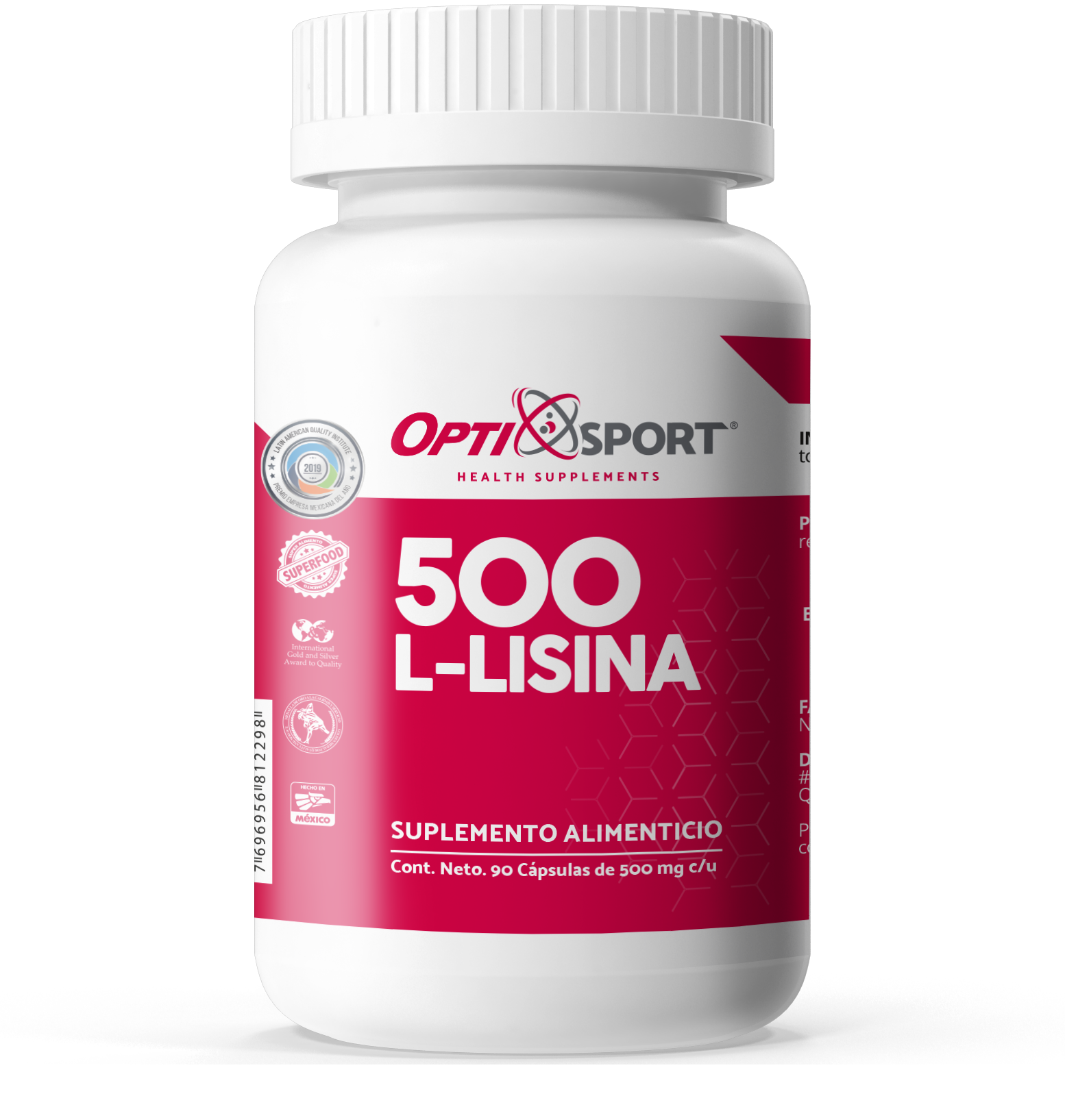 L-Lisina 500 con 90 caps